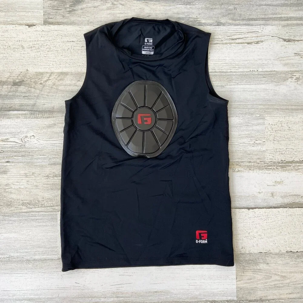 G-Form Youth Size Large Pro Sternum Shirt Black Chest Protection Sleeveless